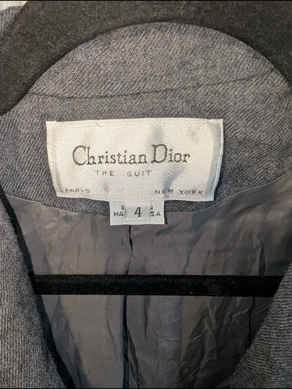 ​Vintage Christian Dior 100% Pure Wool Blazer Dark Gray